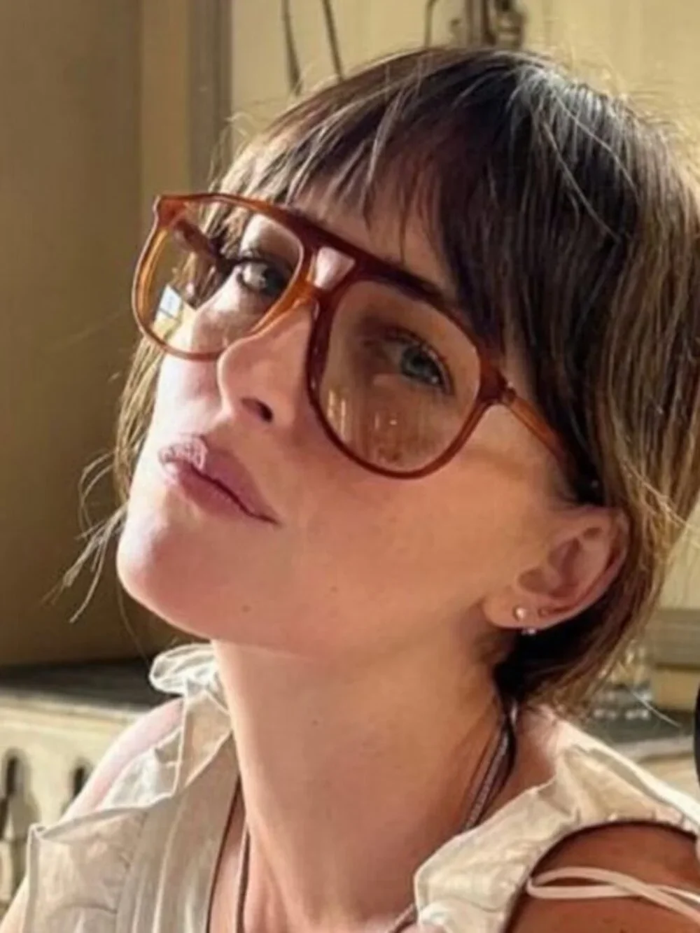 Gucci GG0264S 001 Aviator Sunglasses - Havana / Yellow